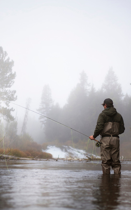 Fischer im Flussbett