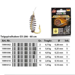 SAENGER Spiral Teighaken GS-286 60cm